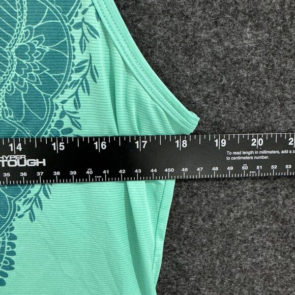 Prana Sasha Tank Top Women's Large Aqua Green Mandala Print Made USA Athletic - Picture 4 of 6